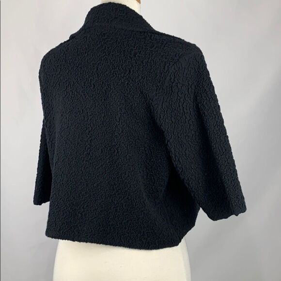Eileen Fisher Black Textured Cropped Jacket - Picture 3 of 5